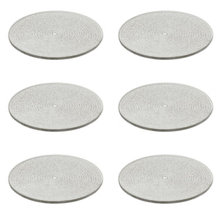Multipack Silver Glitter Candle Coasters, 10cm Glass Plates for Pillar Candles