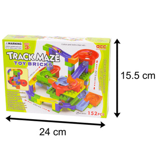 152 Piece Kids Building Block Marble Run | Marble Maze Construction Toy | Children's Marble Track