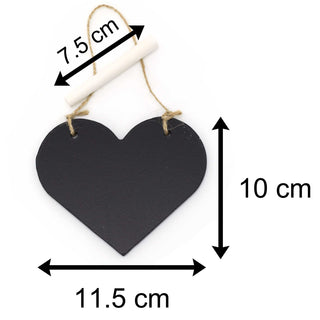 Wooden Heart Chalkboard Hanging Sign Plaque | Mini Blackboard Memo Board | Chalk Board Wedding Decoration