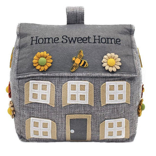 Decorative Grey Cottage Doorstop | Home Sweet Home Door Stop House Door Stopper