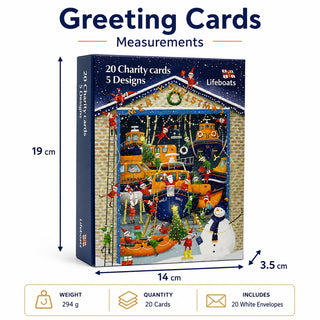 RNLI Charity Christmas Cards Box of 20 Nautical Christmas Cards with 5 Designs