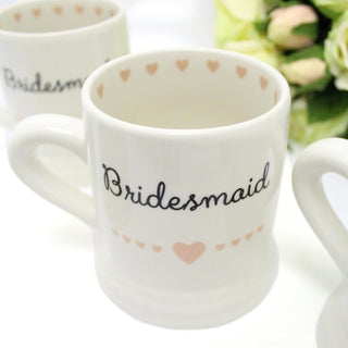 Boxed Ceramic Heart Wedding Favour Gift Mug ~ Bridesmaid