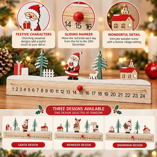 Christmas Advent Calendar Ruler Block Reusable, 39.5cm 24-Day Countdown
