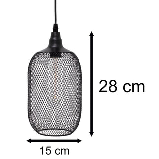 Industrial Style Black Metal Battery Operated Hanging Lamp | Decorative Retro Pendant Lamp With Timer | Metal Cage Battery Lamp Indoor Outdoor Hanging Light