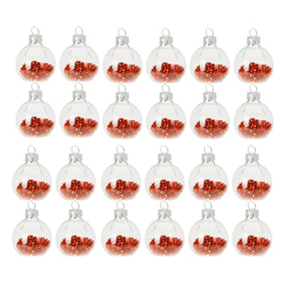 4 Piece Glitter Bauble Christmas Place Card Holders Packs | Table Name Card Holders Table Number Holders | Bauble Shaped Table Name Cards - Red