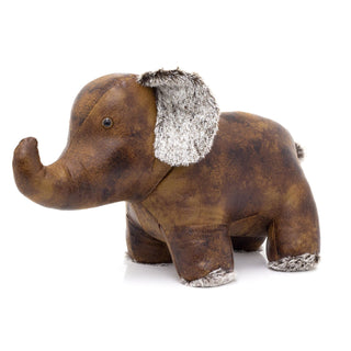 Bruno Elephant Doorstop | Faux Leather Weighted Elephant Animal Door Stop 2kg