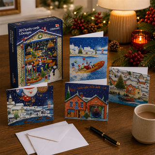 RNLI Charity Christmas Cards Box of 20 Nautical Christmas Cards with 5 Designs
