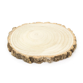 33cm Oval Wooden Tree Trunk Rustic Cake Stand | Large Wedding Birthday Cake Round Display Board | Tree Slice Serving Platter Table Centerpiece