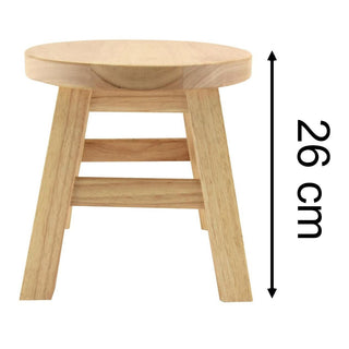 Traditional Childrens Wooden Stool | Small Round Plain Wood Kids Step Stool Seat