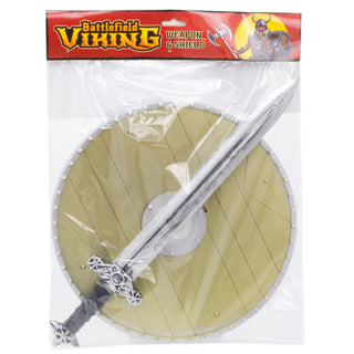 Kids Viking Shield And Weapon Set | Medieval Warrior Fancy Dress Costume | Children's Viking Accessories - Sword