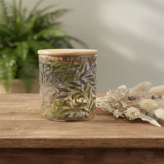 William Morris Willow Bough Glass Canister, 850ml Storage Jar Airtight Lid