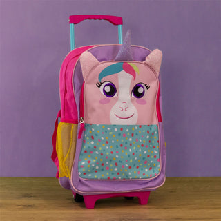 Childrens Unicorn Suitcase | Kids Travel Rucksack Cabin Bag Carry On Suitcase