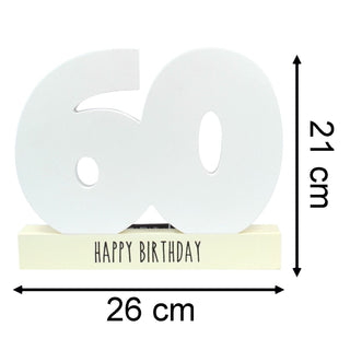White Wooden 60th Birthday Signature Plaque And Pen Happy Birthday Keepsake Gift