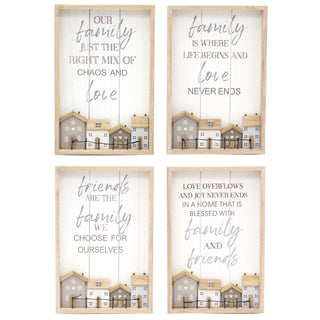 Shabby Chic Wooden House Design Friends And Family Plaque | Friends Family Quotes In Frames Wall Signs | Family Gifts Friend Gifts - Design Varies One Supplied