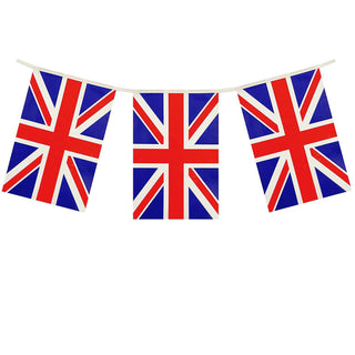 10m Union Jack Bunting British Flag Square Bunting | 20 Flags Union Jack Bunting | Queens Platinum Jubilee Bunting Party Bunting