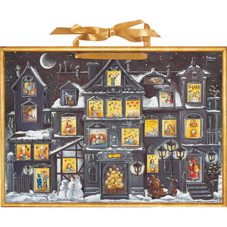 Deluxe Traditional Card Advent Calendar Large - The Christmas House At Night