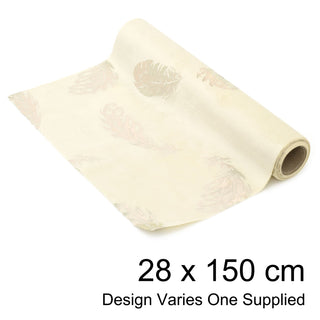 Beautiful Cream And Gold Table Runner | Plush Fabric Dining Table Runner | Wedding Table Decorations Table Runner - Design Varies One Supplied