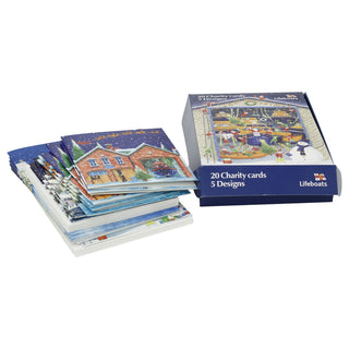 RNLI Charity Christmas Cards Box of 20 Nautical Christmas Cards with 5 Designs