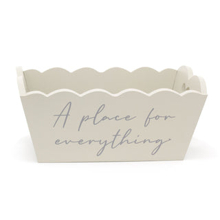 Shabby Chic Crate Grey Hamper Decorative Tray | Wooden Storage Box With Handles | A Place For Everything Organiser Crate