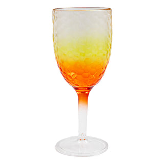 Orange Ombre Plastic Wine Glass Reusable Wine Glass Goblet Garden Picnic - 400ml