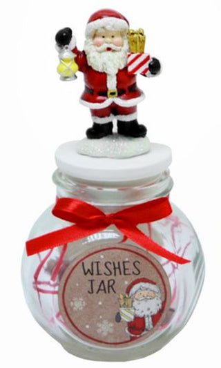 Merry Christmas Make A Wish Glass Jar Santa Wishlist