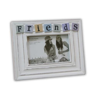 4 X 6 Shabby Chic White Washed Tiled Friends Photo Picture Frame