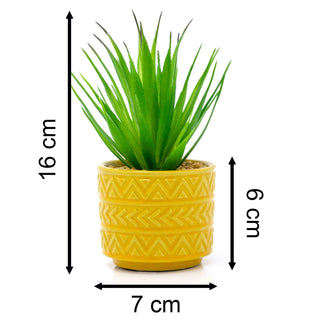Aztec Style Artificial Succulent Potted Plant | Faux Plant And Plant Pot - 16cm