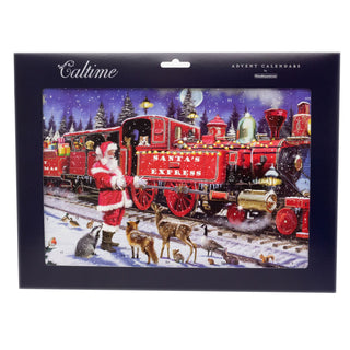 Christmas Advent Calendar Santa's Express | Christmas Train Advent Calendar Traditional Advent Calendar | Picture Advent Calendar Paper Advent Calendar