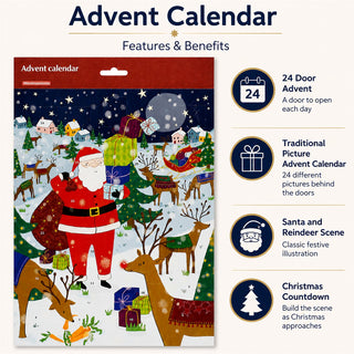 Santa's Journey Traditional Picture Christmas Advent Calendar, 32.5cm