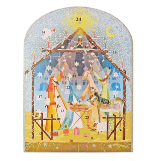 Nativity Christmas Advent Calendar with 24 Doors and Glitter Details