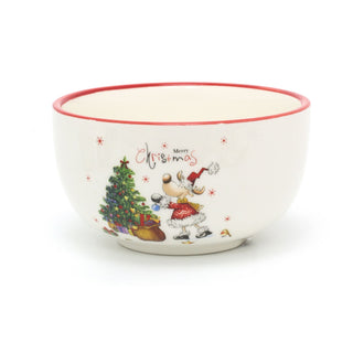 Ceramic Christmas Snack Nibbles Bowl | Festive Serving Dish Christmas Serving Bowl | Xmas Bowls - Design Varies One Supplied