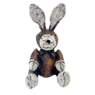 Wilfred Rabbit Door Stop, 41cm Faux Leather Fabric Animal Doorstop - 1.8kg