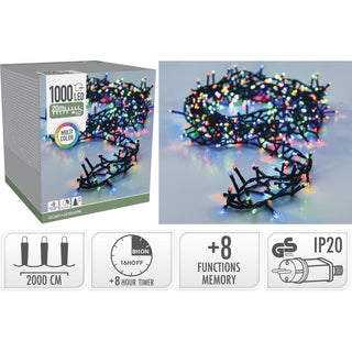 1000 Multicoloured LED String Lights | Microcluster LEDs for Indoor & Outdoor