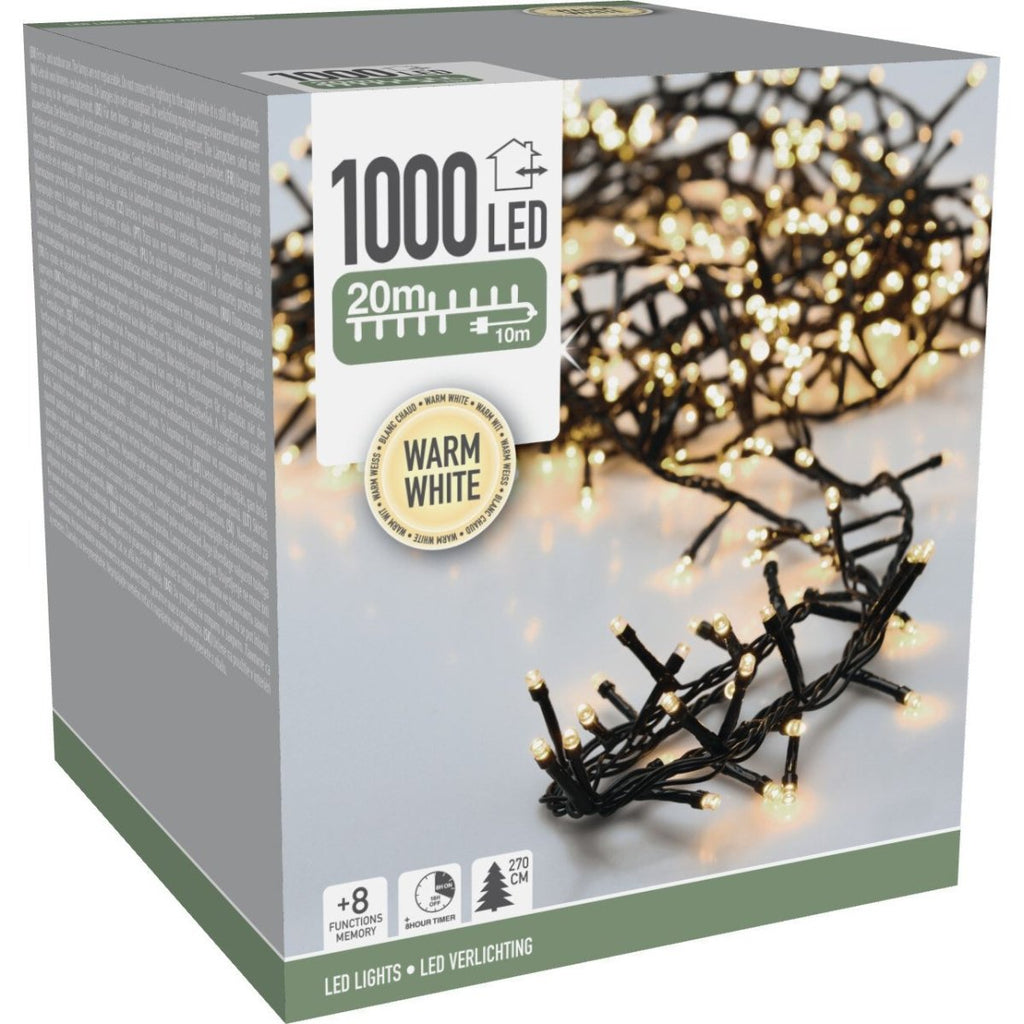 Warm Led String Lights 1000 Warm White LED String Lights | Microcluster LEDs for Indoor & Out ...