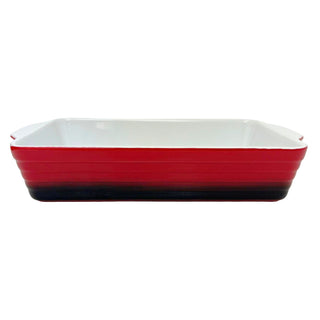 Large Red Ombre Stoneware Baking Dish, 30x19x7cm Casserole Dish - 1.8L
