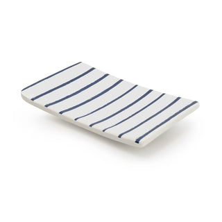 Harbour Stripe Ceramic Soap Dish | Nautical Bathroom Soap Bar Storage Holder