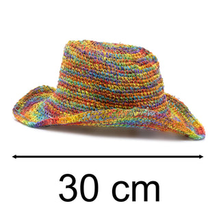 Rainbow Hemp Sun Hat | Adult Eco-friendly Wire Brim Multi-Coloured Summer Hat