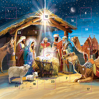 Around the Manger Christmas Advent Calendar, 23cm Nativity Scene