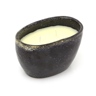 2-Wick Scented Candle in Ceramic Jar | Vanilla Candle in Stoneware Holder - 15cm