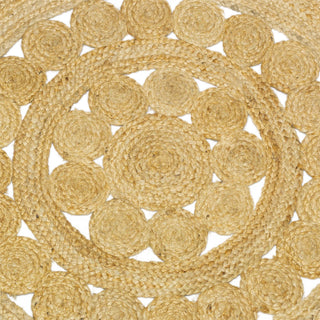 90cm Kasbah Round Braided Jute Area Rug | Woven Rugs Carpet Mat | Entrance Rug Circle Scatter Rugs