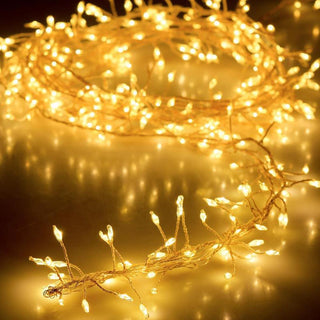100 LED Silver Wire Fairy Lights | Battery Operated With 8 Lighting Modes Weatherproof Battery Box | Warm White String Lights For Indoor Outdoor