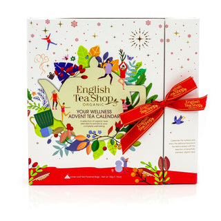English Tea Wellness Organic Christmas Tea Advent Calendar | Christmas Advent Calendar Herbal Tea Selection | 25 Bag Tea Selection Box Adult Advent Calendar