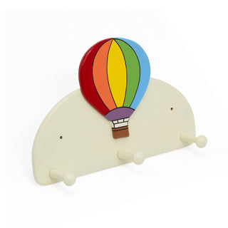 Children's Hot Air Balloon Coat Rack Kids Wall Mounted Wooden 3 Peg Coat Hooks