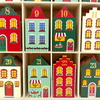 Fill Your Own Advent Calendar, Gisela Graham Reusable Wooden Dutch Village