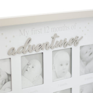 Baby My First Year Photo Frame | 12 Aperture Multi Picture Frame | Newborn Babies Memories Keepsake Photo Collage