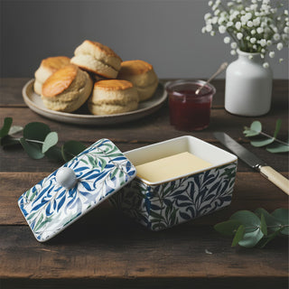 William Morris Willow Bough Fine China Butter Storage Dish & Lid - 14.5cm