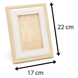 Two Tone Wooden 4 x 6 Picture Frame | Freestanding Wall Mountable Single Aperture Photo Frame |10cm X 15cm Photo Holder