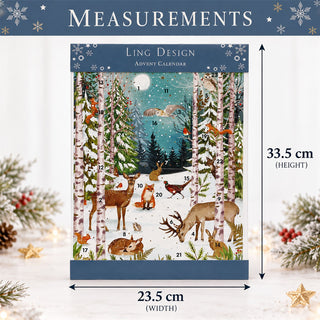 Winter Wonderland Christmas Advent Calendar, 33.5cm Woodland Animals