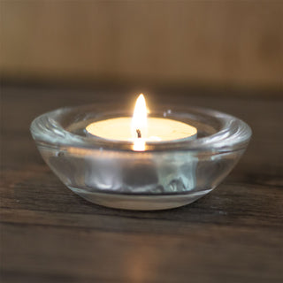 Clear Glass Tea Light Holder | Round Tealight Candle Holder Votive Candle Pot