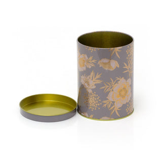 3 Piece Gold Shimmer Storage Tins | Set Of 3 Round Floral Kitchen Storage Tins